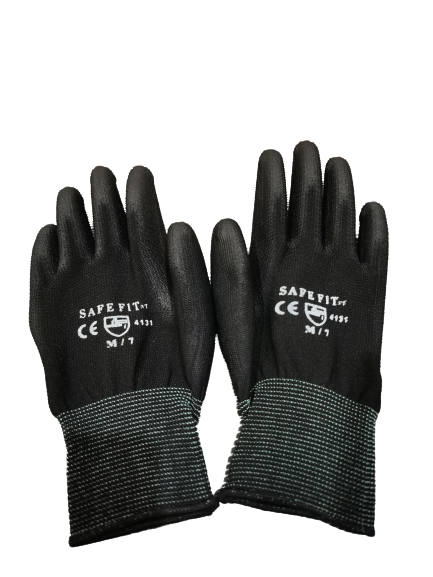 PALM FIT BLACK WITH PU PALM COATED GLOVE